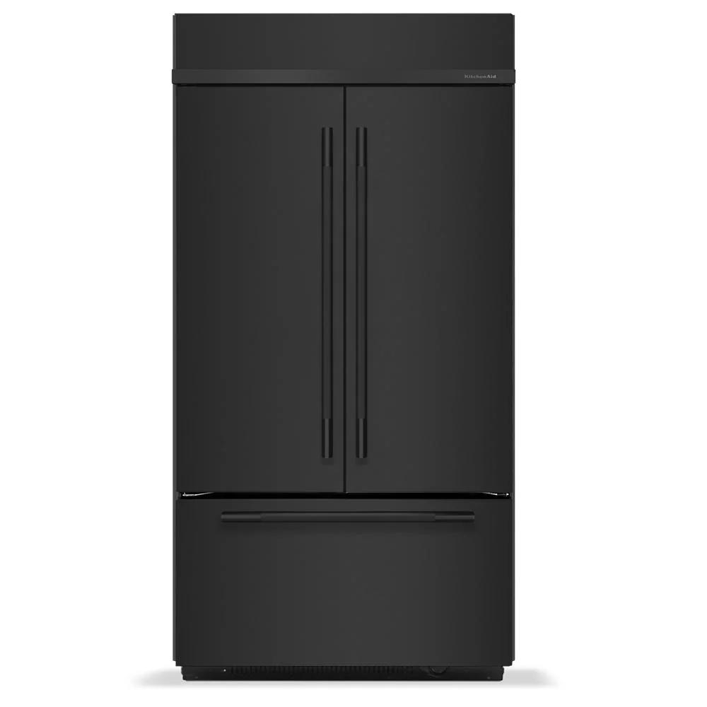 Genuine 24.2 Cu. Ft. 42-Inch Built-In French Door Bottom Mount Refrigerator with Signature Platinum Interior in Black Ore Unique