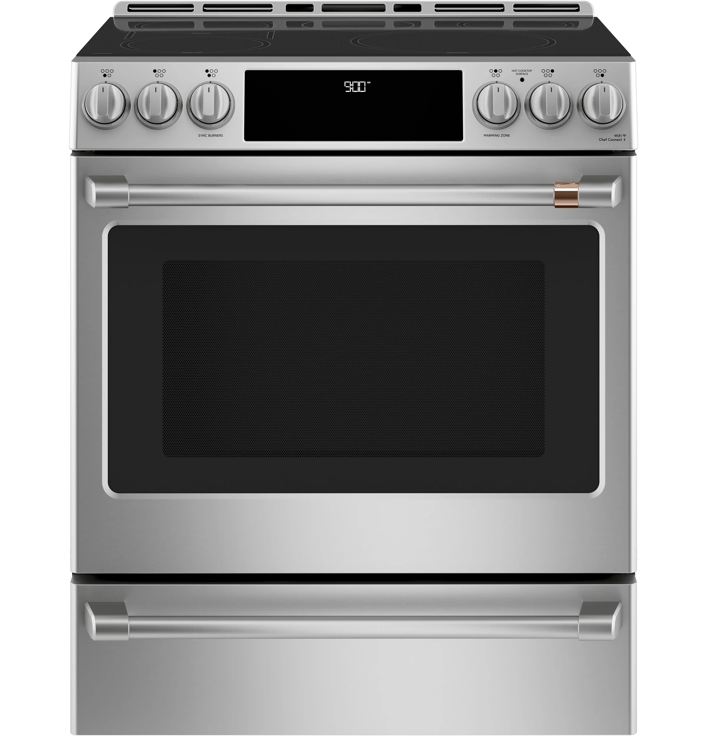 Minimalist CAFÉ™ 30 Smart Slide-In Front-Control Induction and Convection Range with Warming Drawer Superior