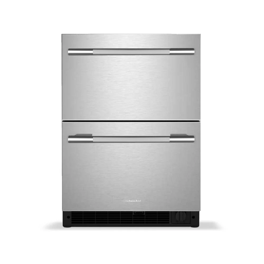 Efficient 4.2 Cu. Ft. 24-Inch Undercounter Double-Drawer Refrigerator zer with Automatic Ice Maker in Stainless Steel High-Performance