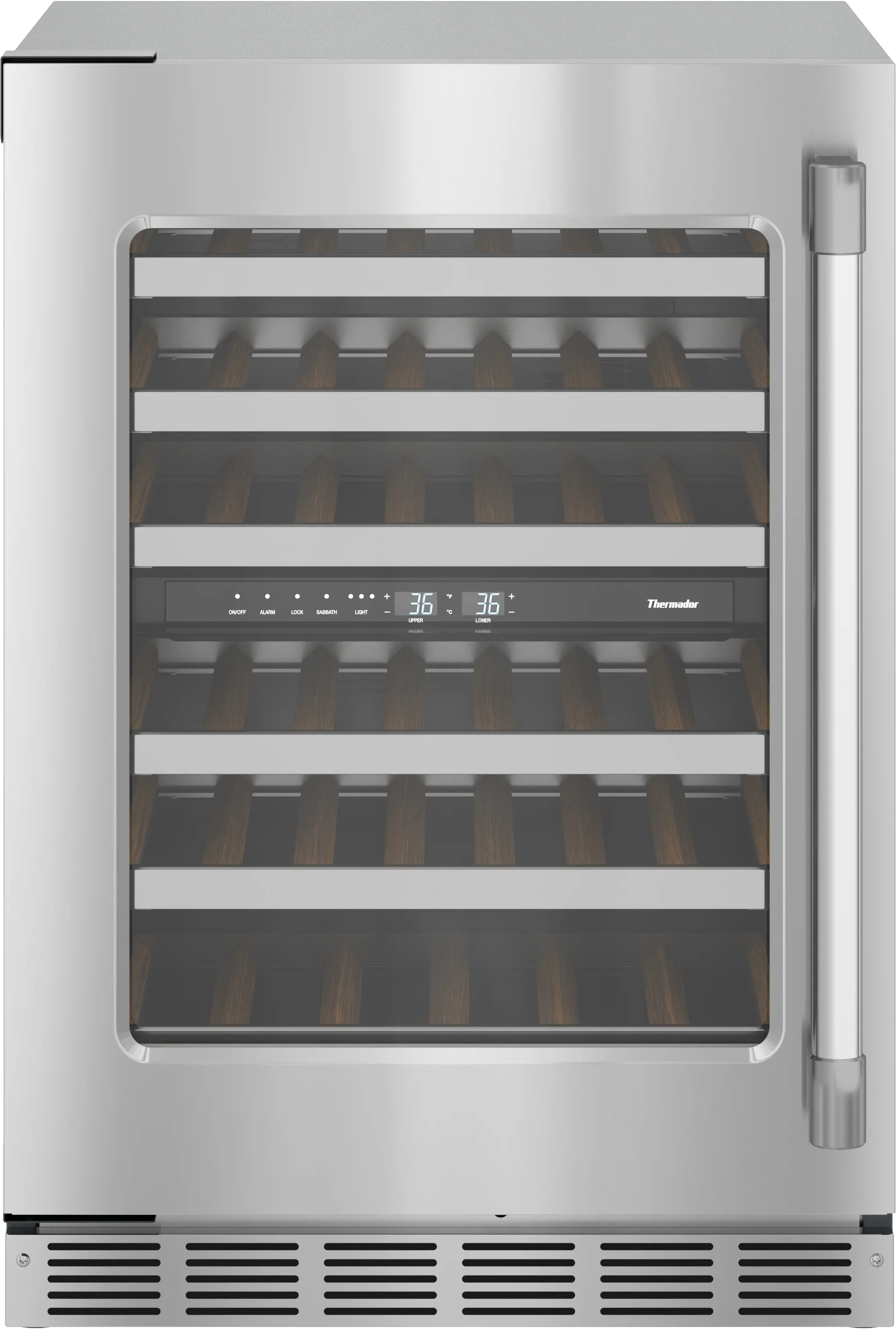 High-Performance dom® Under Counter Wine Cooler with Glass Door 24” Stainless Steel Left Hinge Practical