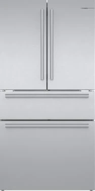 Sophisticated 800 Series French Door Bottom Mount Refrigerator 36” Stainless Steel Proven