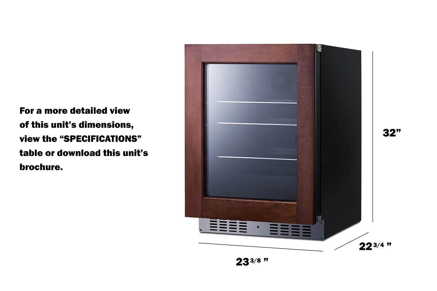 Safe 24 Wide Built-In Beverage Center ADA Compliant Panel Not Included Original Design
