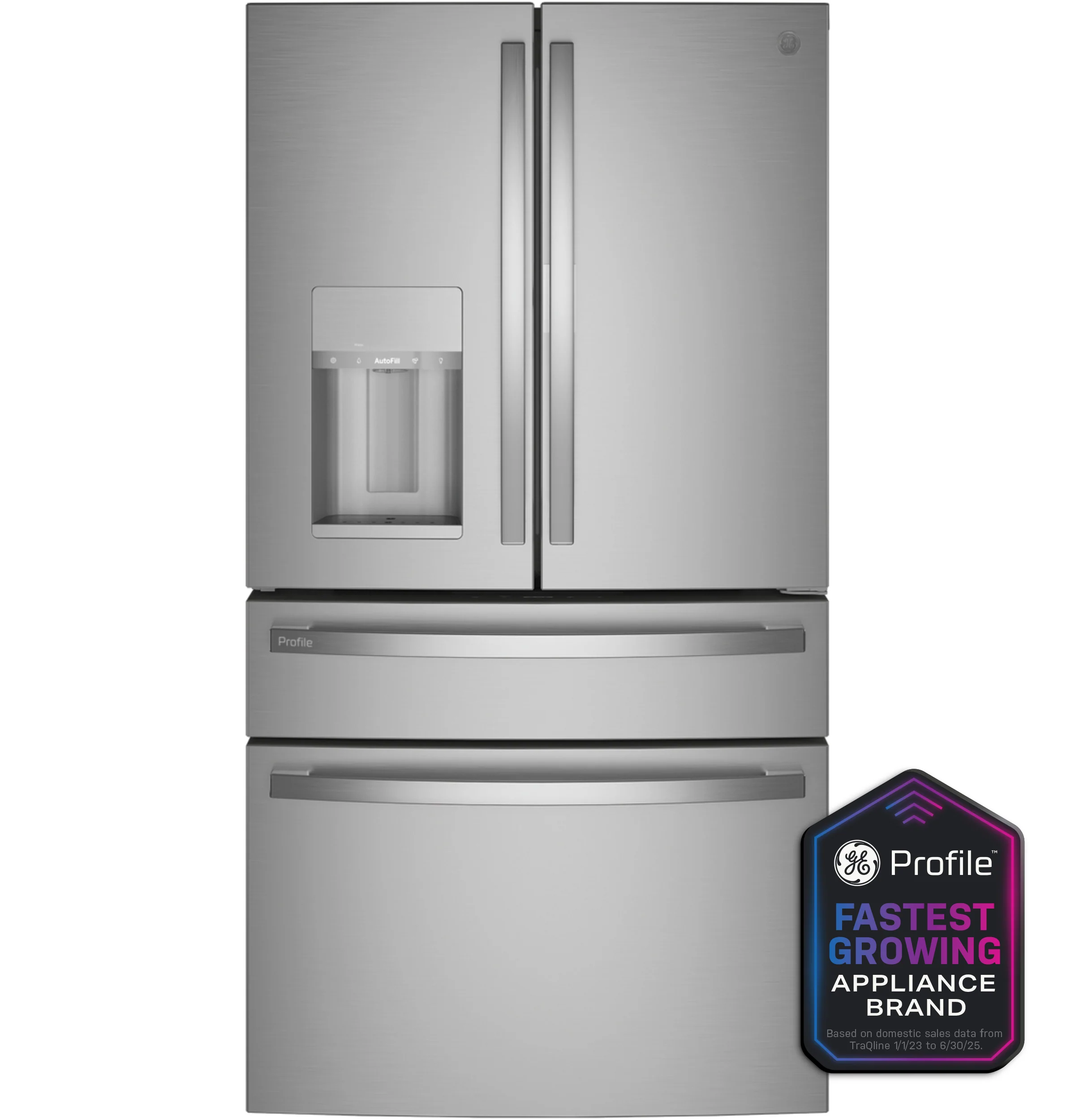 Lightweight GE Profile™ 22.4 Cu. Ft. Smart Counter-Depth Fingerprint Resistant 4-Door French-Door Refrigerator with Door In Door Dependable