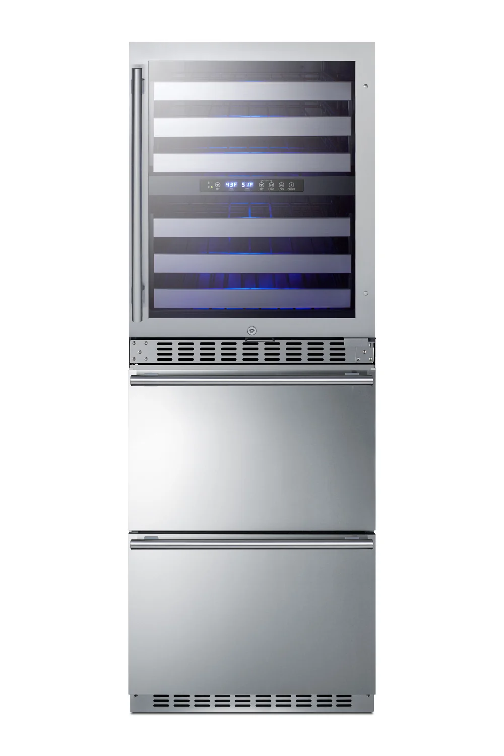 Relaxed 24 Wide Combination Dual-Zone Wine Cellar and 2-Drawer Refrigerator-zer Fashionable