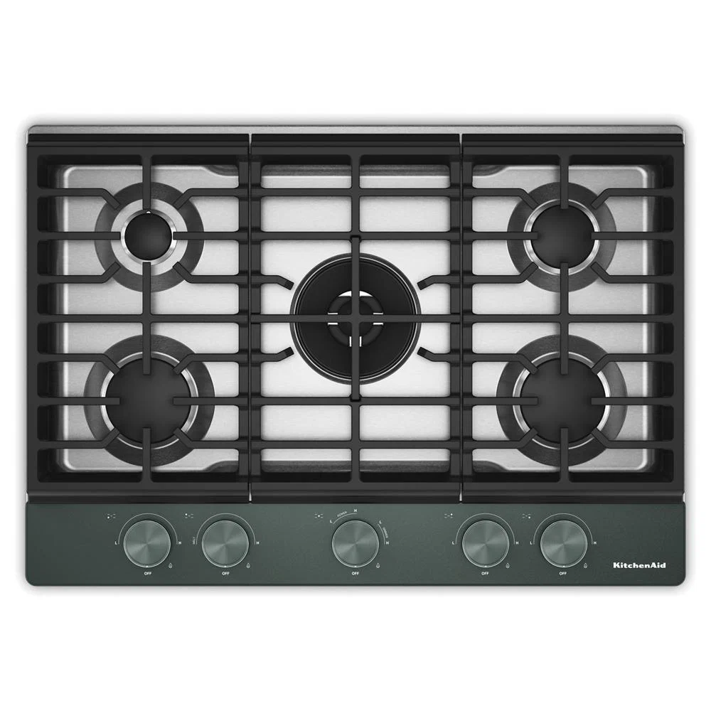 First-Class KitchenAid® 30 in. Gas Cooktop with 5 Burners and Integrated Wok Grate Smart
