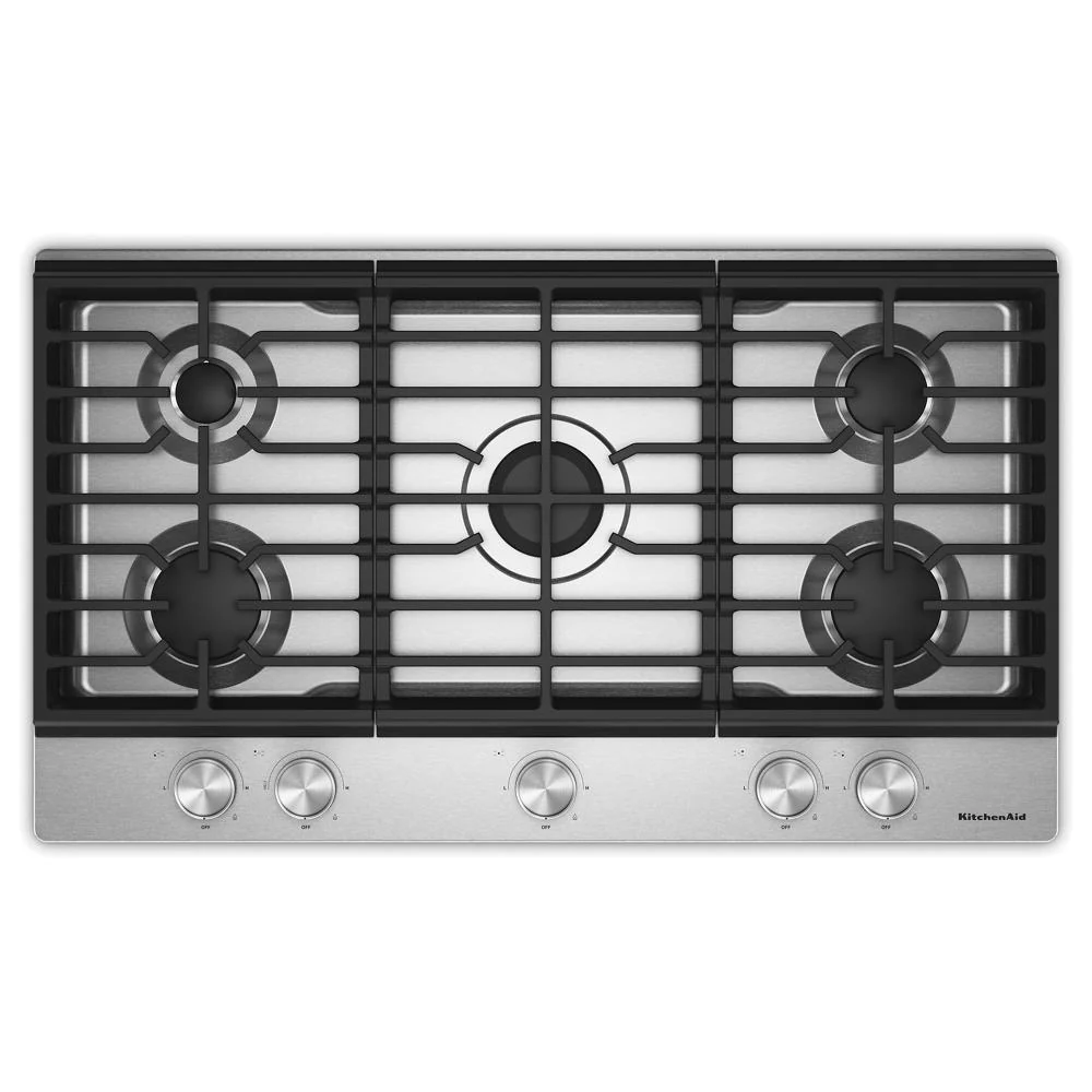 Selected KitchenAid® 36 in. Gas Cooktop with 5 Versatile Burners Stylish