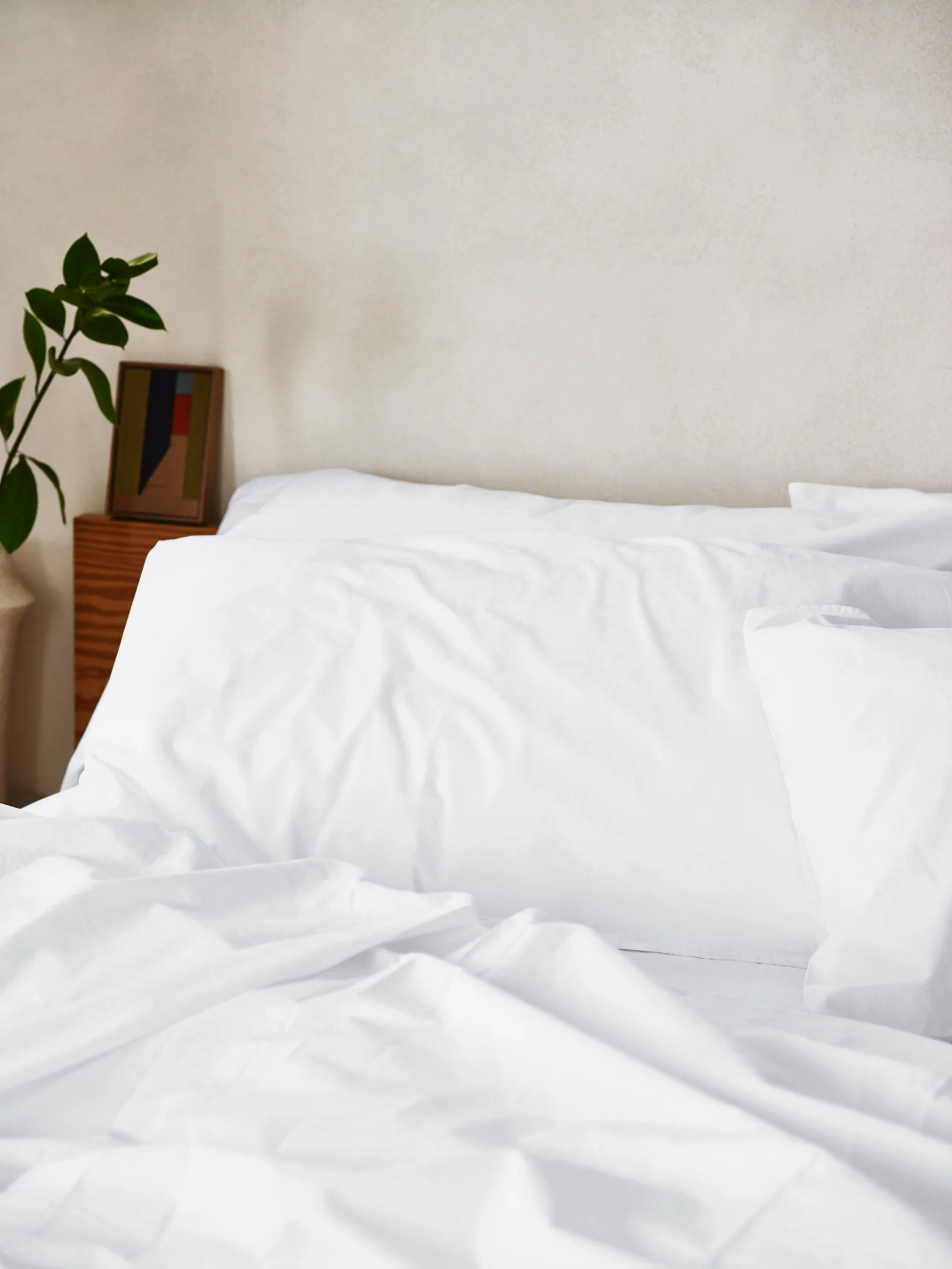 Artisan White Washed Cotton Percale Pillowcases Pair Prestigious