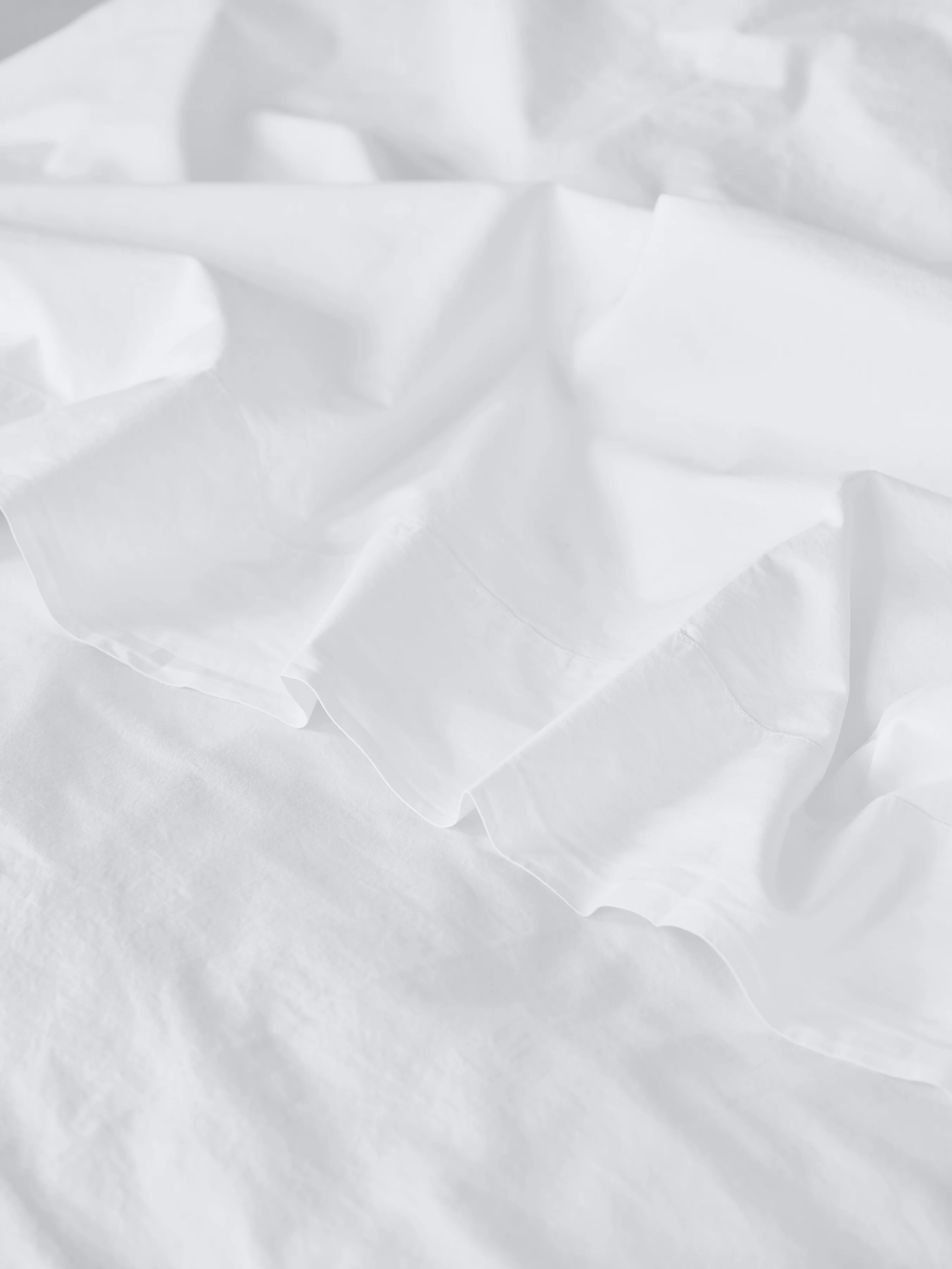 Stylish White Washed Cotton Percale Flat Sheet Long-Lasting