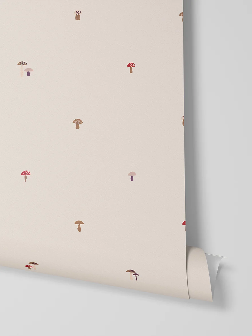 Elite Cream Mushrooms Wallpaper Traditional