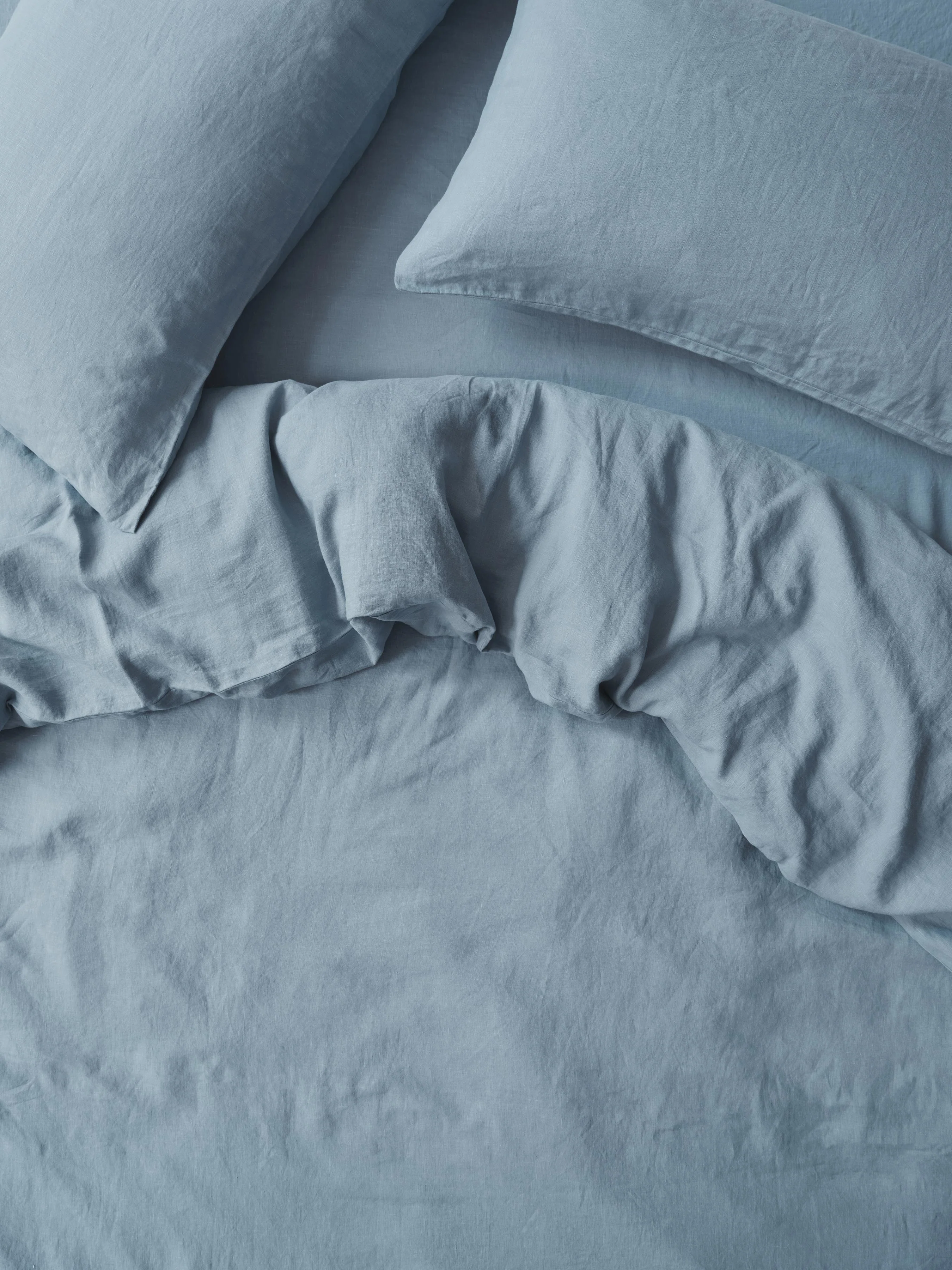Responsible Dusk Blue Linen Blend Duvet Cover Durable