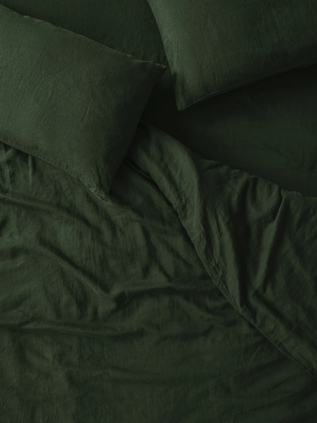 Elegant Fern Green Linen Blend Duvet Cover Refined