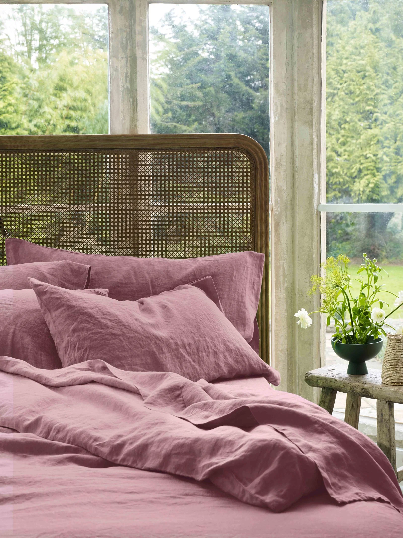 World-Class Raspberry Linen Blend Pillowcases Pair Carefully Designed
