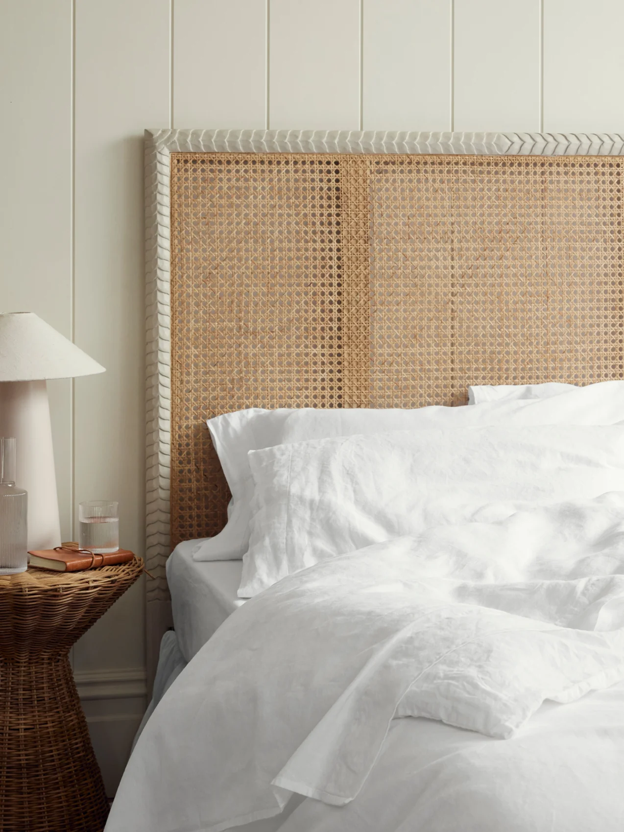 Quality White Linen Blend Pillowcases Pair Luxury