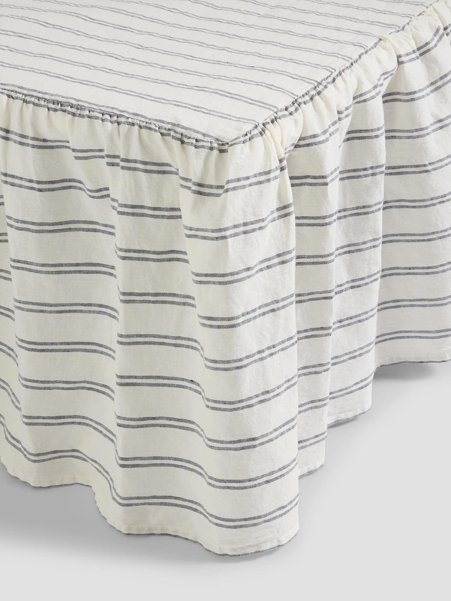 Elegant Ivory Kemptown Stripe Linen Blend Valance Functional
