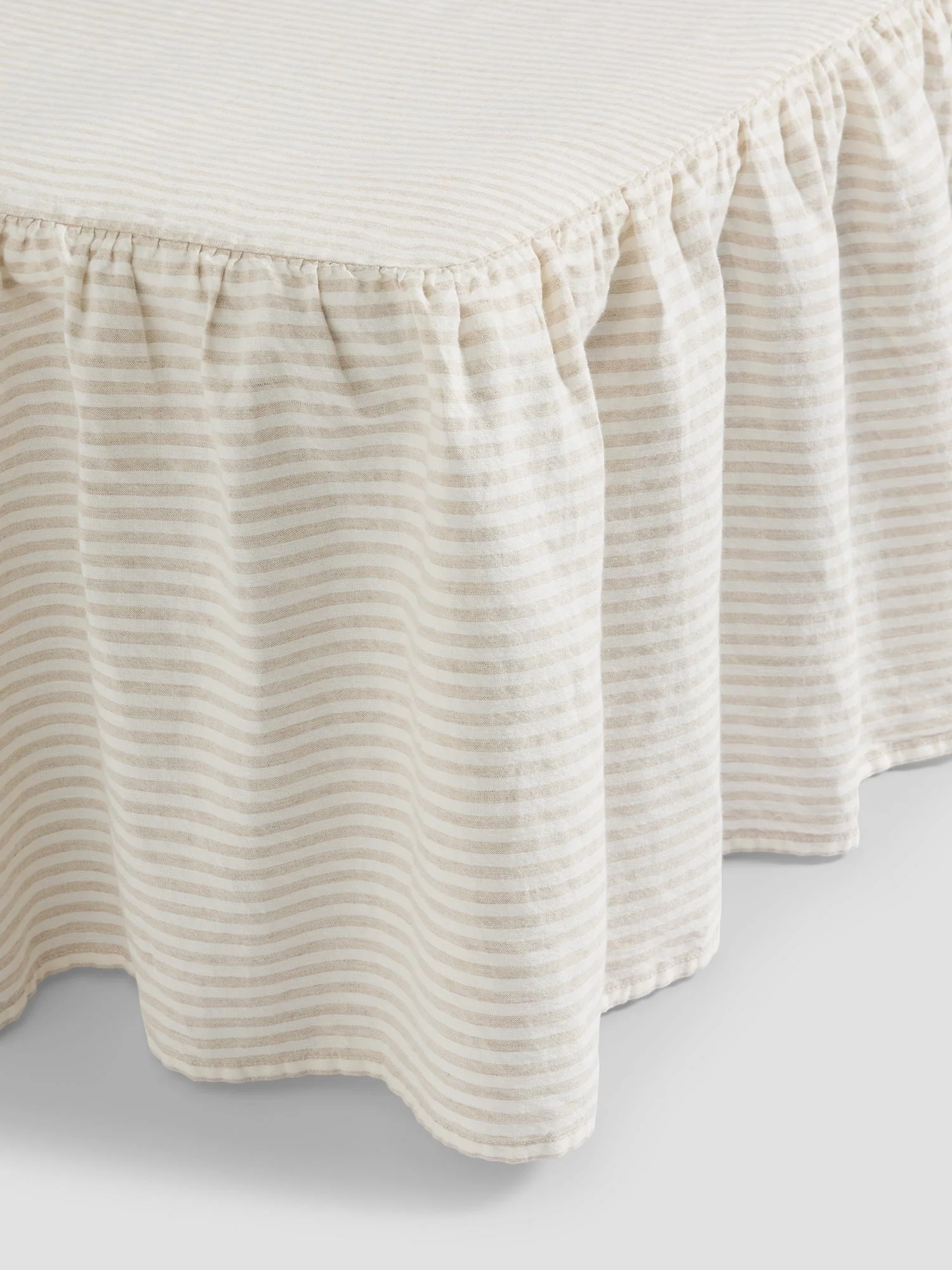 Recyclable Oatmeal Stripe Linen Valance Minimalist