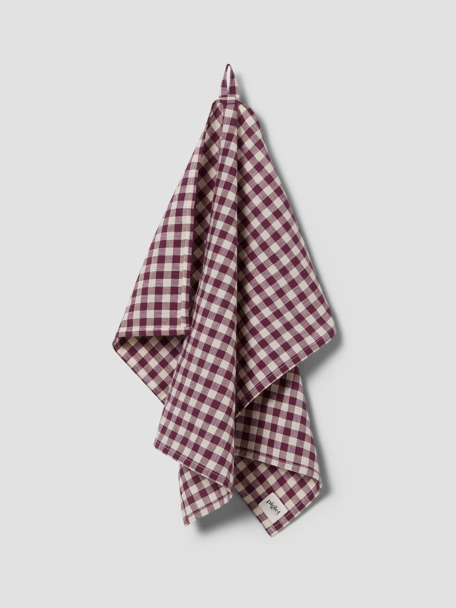 Genuine Berry Gingham Linen Blend Tea Towel Casual