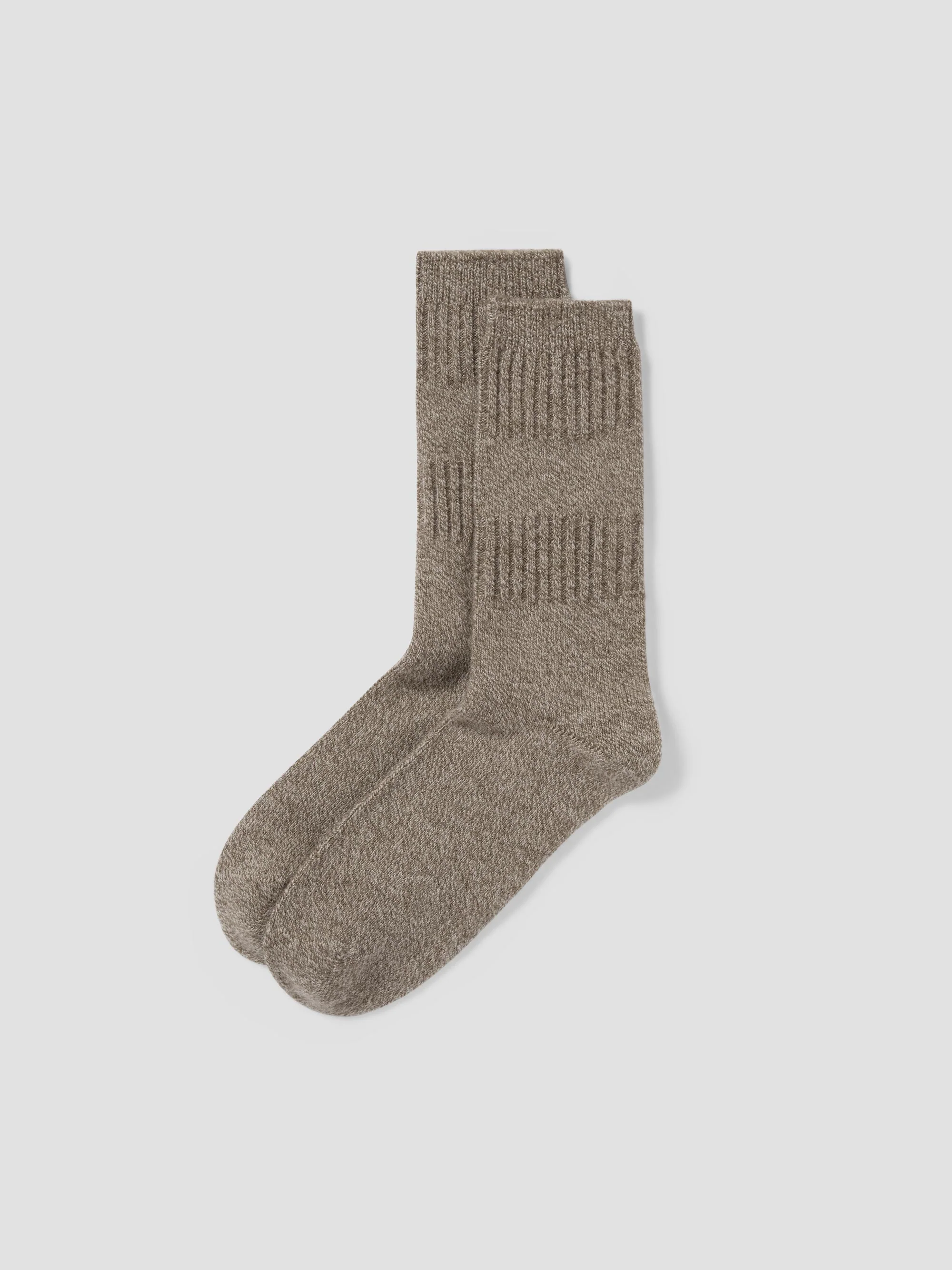 Official Mushroom Merino Wool Ribbed Socks Contemporary