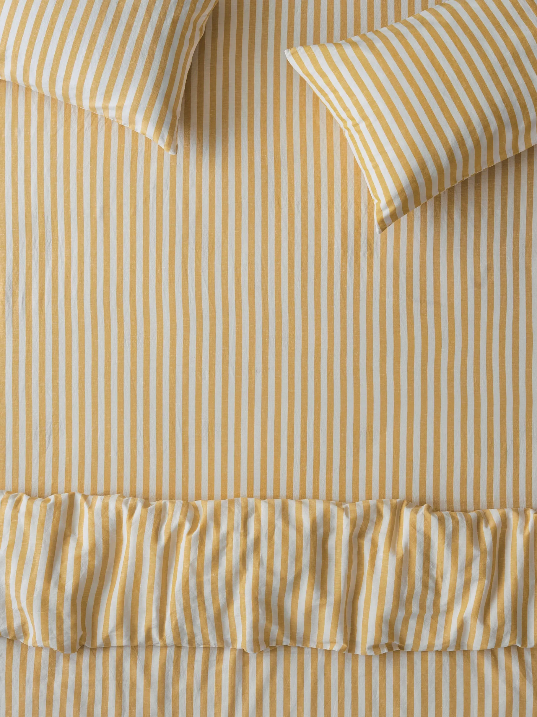 Artisan Honey Pembroke Stripe Linen Blend Fitted Sheet Top-Quality