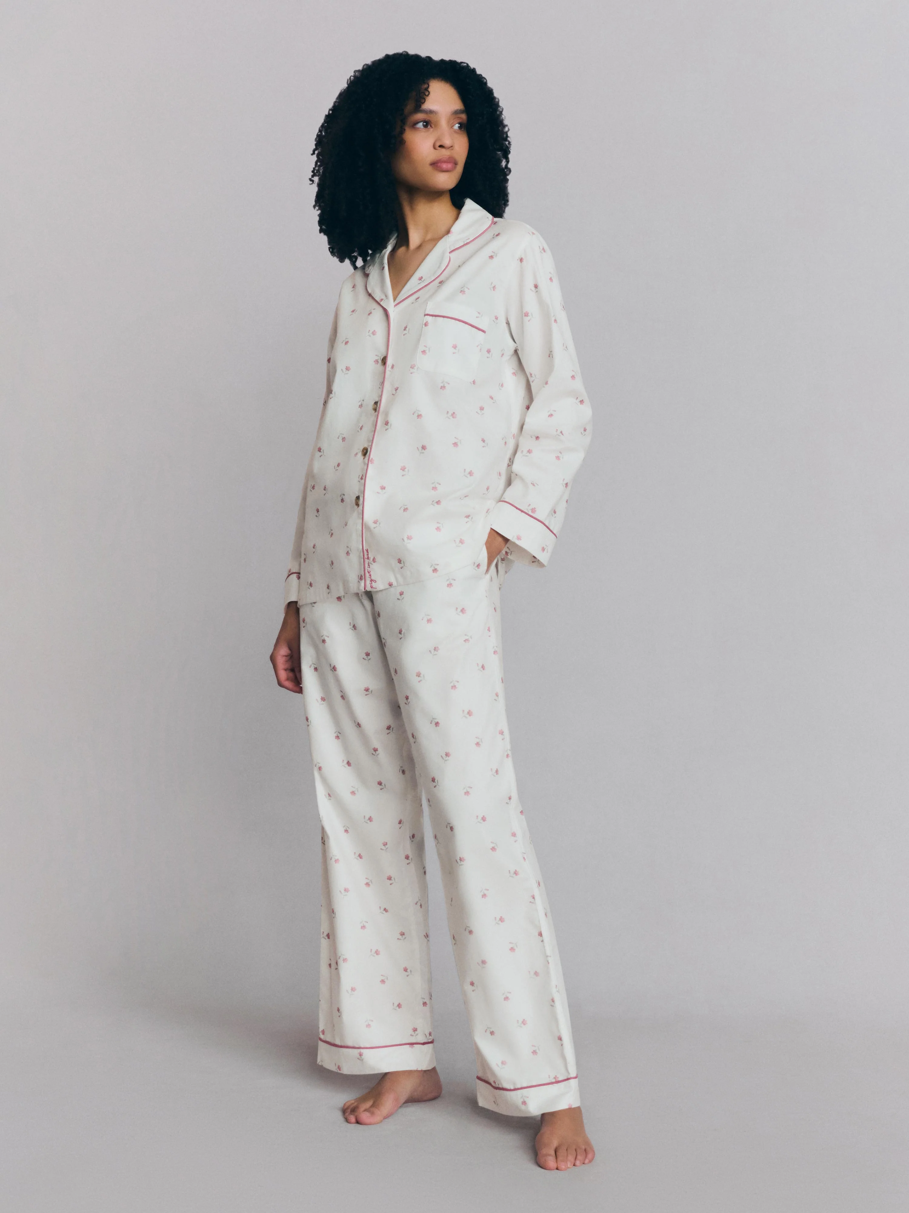 Flexible Pearl Posy Bud Cotton Trouser Set Next-Generation