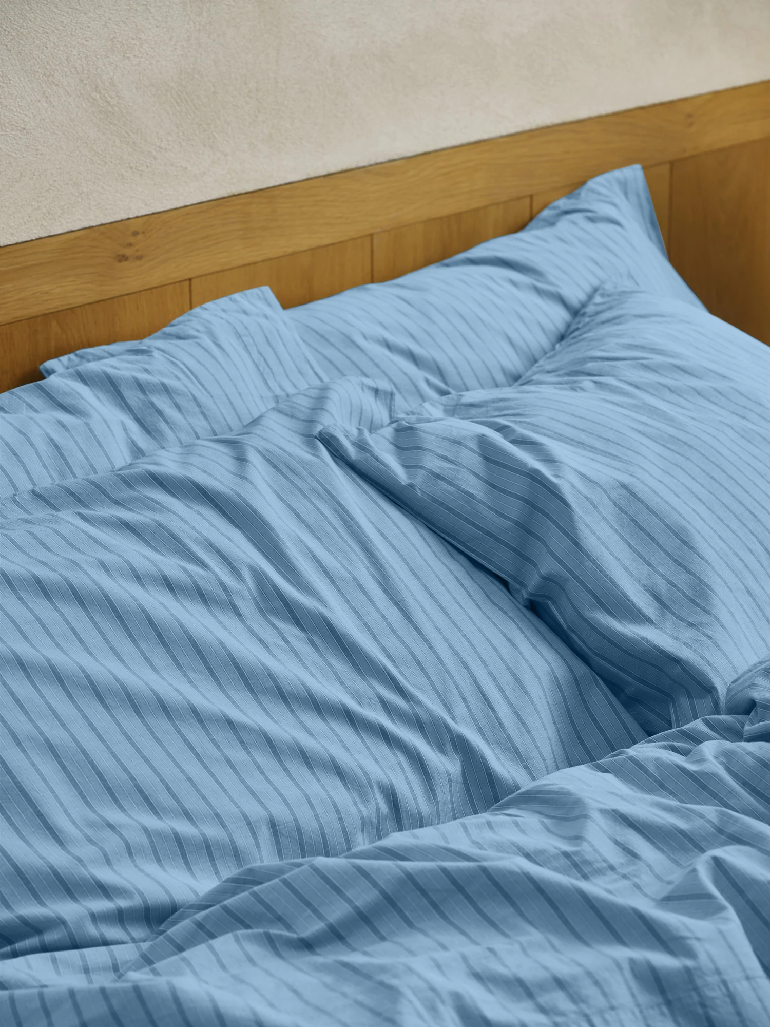 Genuine Pale Blue Favourite Shirt Stripe Cotton Square Pillowcases Pair Selected