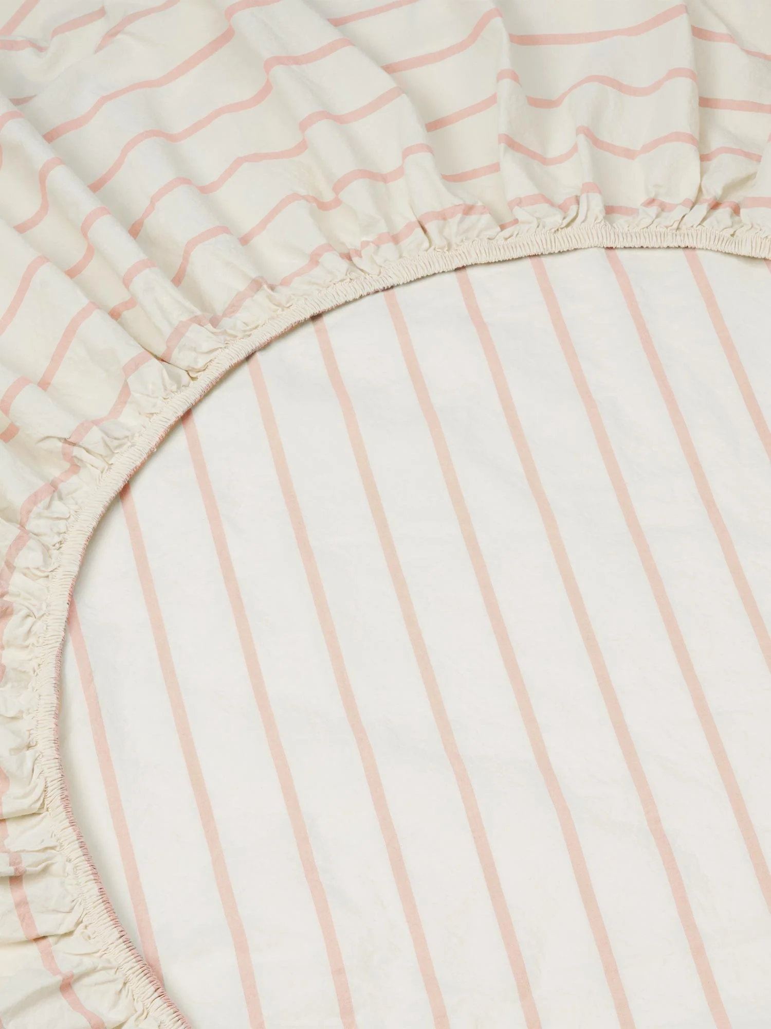 Crafted Blush Pink Kids Slumber Stripe Cotton Fitted Sheet Innovative