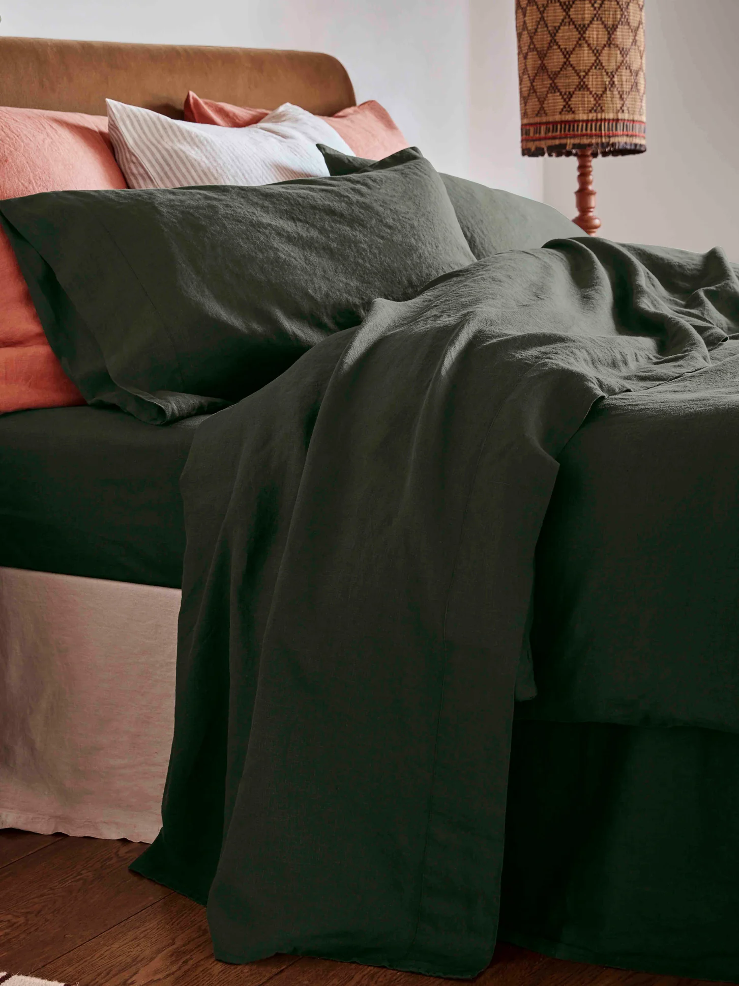 Versatile Fern Green Linen Blend Flat Sheet Trusted
