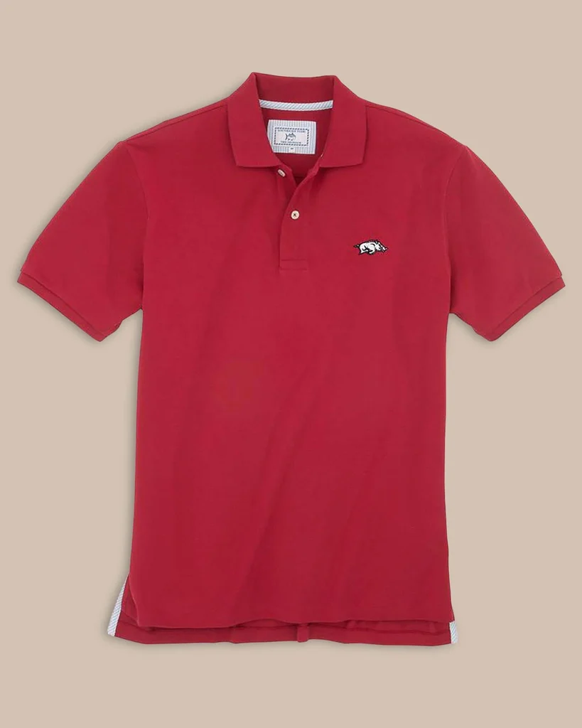 Minimalist Arkansas Razorbacks Pique Polo Shirt Organic