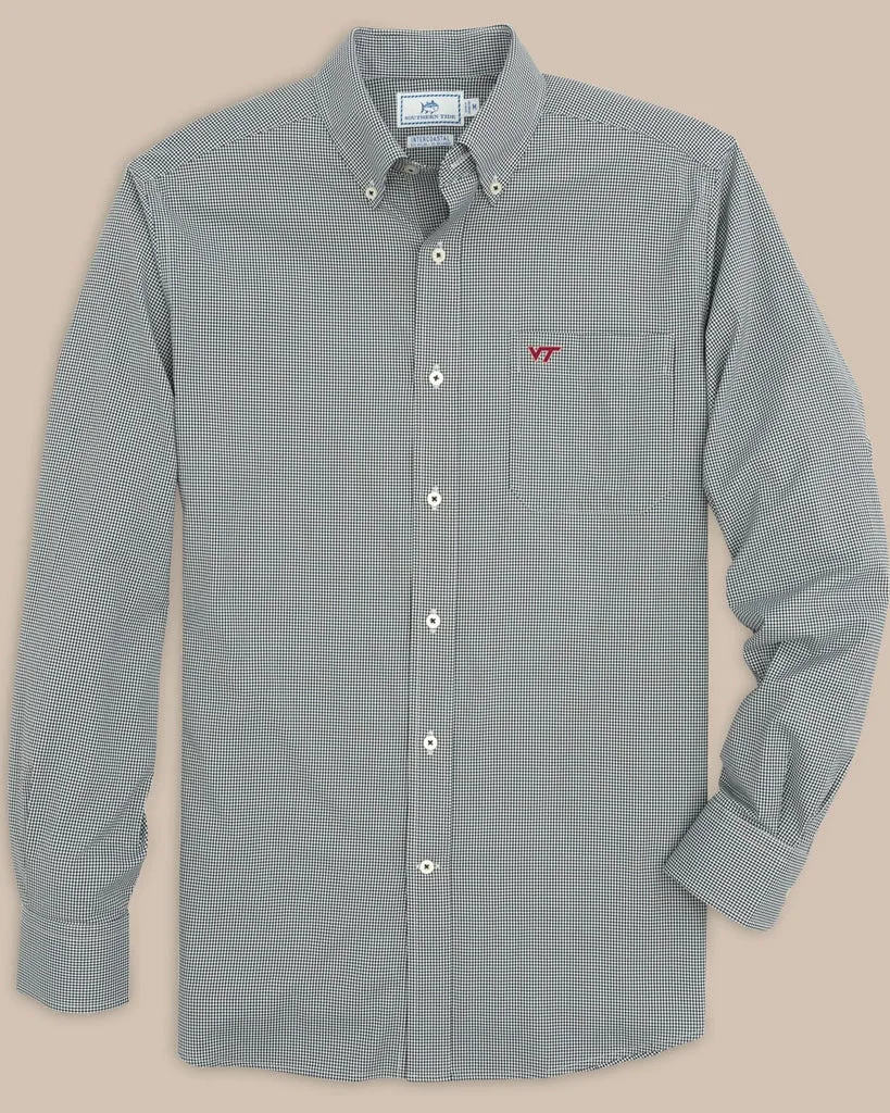 Prestigious Virginia Tech Hokies Gingham Button Down Shirt Selected