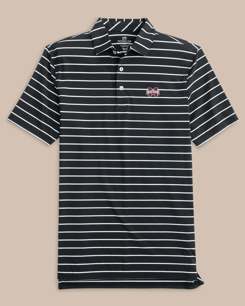 Smooth Mississippi State Bulldogs brrr°®-eeze Desmond Stripe Polo Premium Material