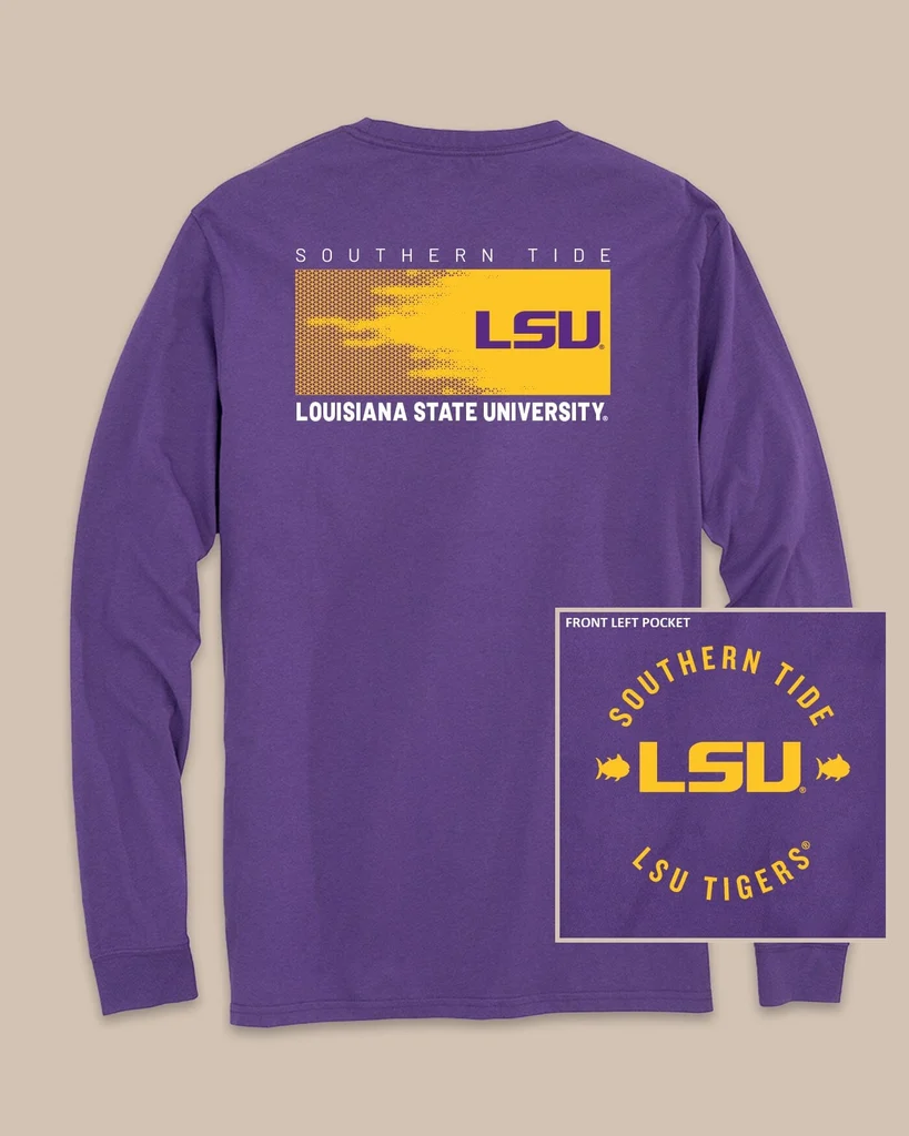 Natural LSU Tigers Gameday Hexagon Gradient T-Shirt Effective