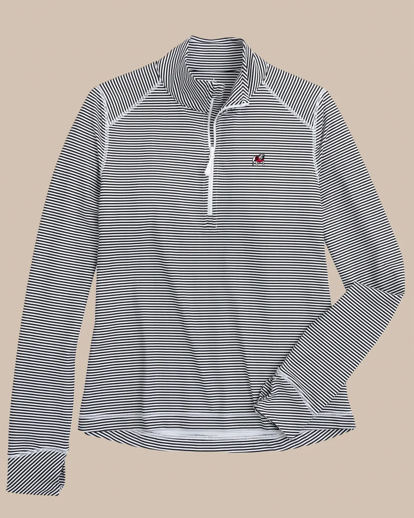 Durable Georgia Bulldogs Women’s Striped Runaround Quarter Zip Unique