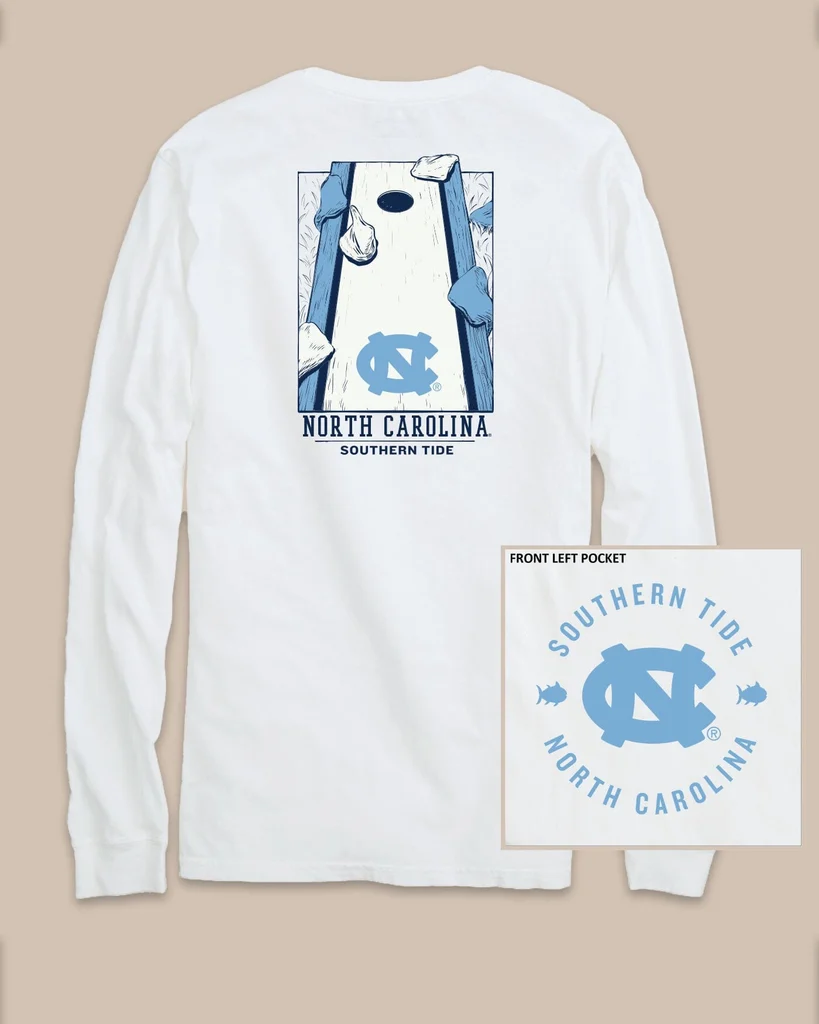 Fine Crafted UNC Tar Heels Gameday Cornhole Board T-Shirt Long-Lasting