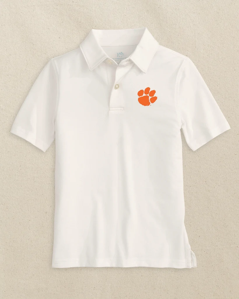 Solid Clemson Tigers Boys Driver Performance Polo Shirt Crafted