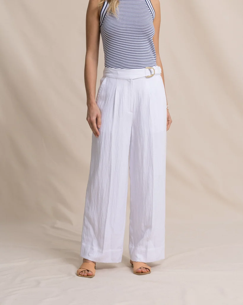 Smart Addilyn Belted Wide Leg Pants Premium Material