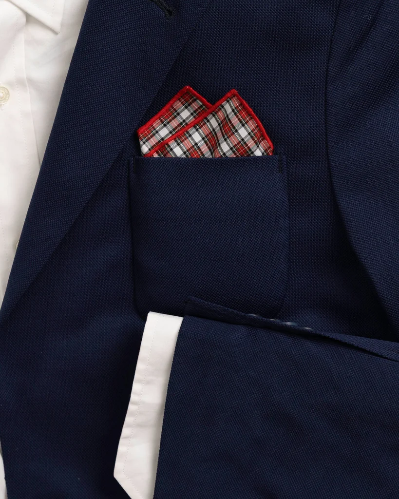 Luxury Peppermint Plaid Cotton Pocket Square Powerful