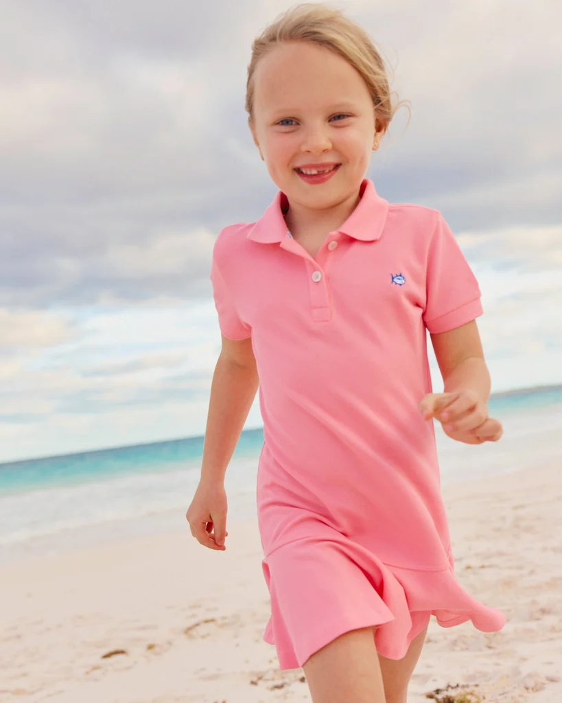User-Friendly Girls Skipjack Dropwaist Polo Dress Clean