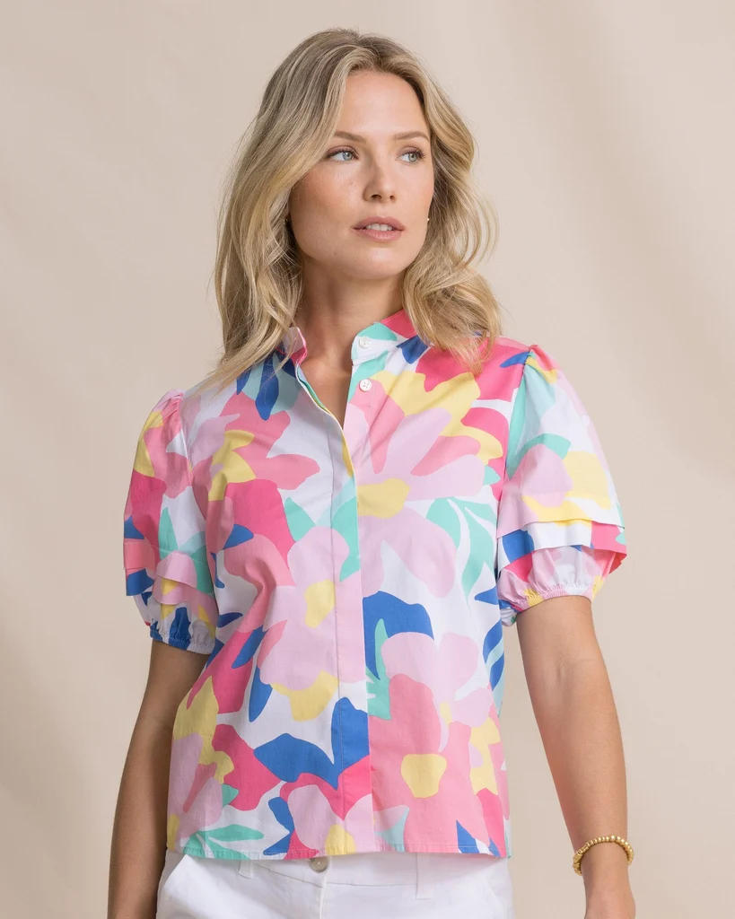 Classic Payge Floral Print Poplin Top Reliable