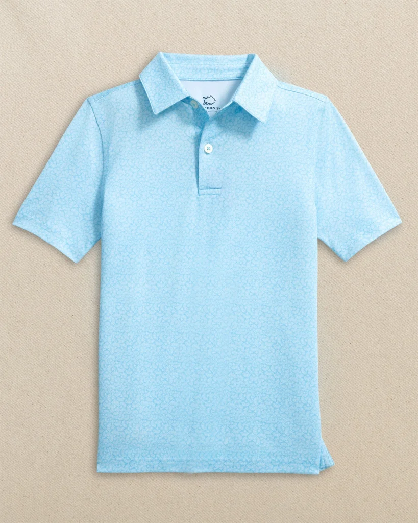 Crafted Boys Driver Paradise Shores Printed Performance Polo Environmentally Friendly