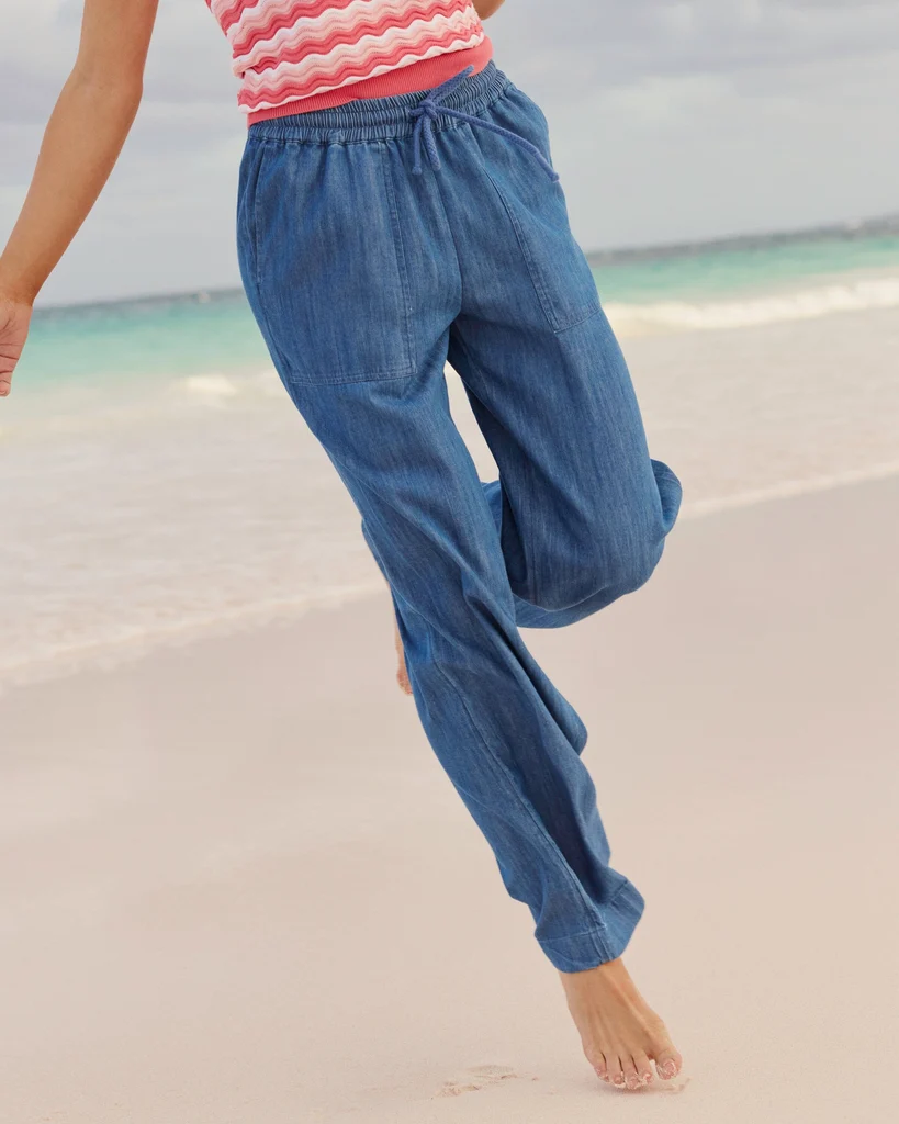 Luxury Laken Denim Wide Leg Pant Official