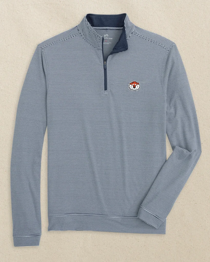 Natural Auburn Tiger Head Cruiser Micro-Stripe Heather Quarter Zip Convenient