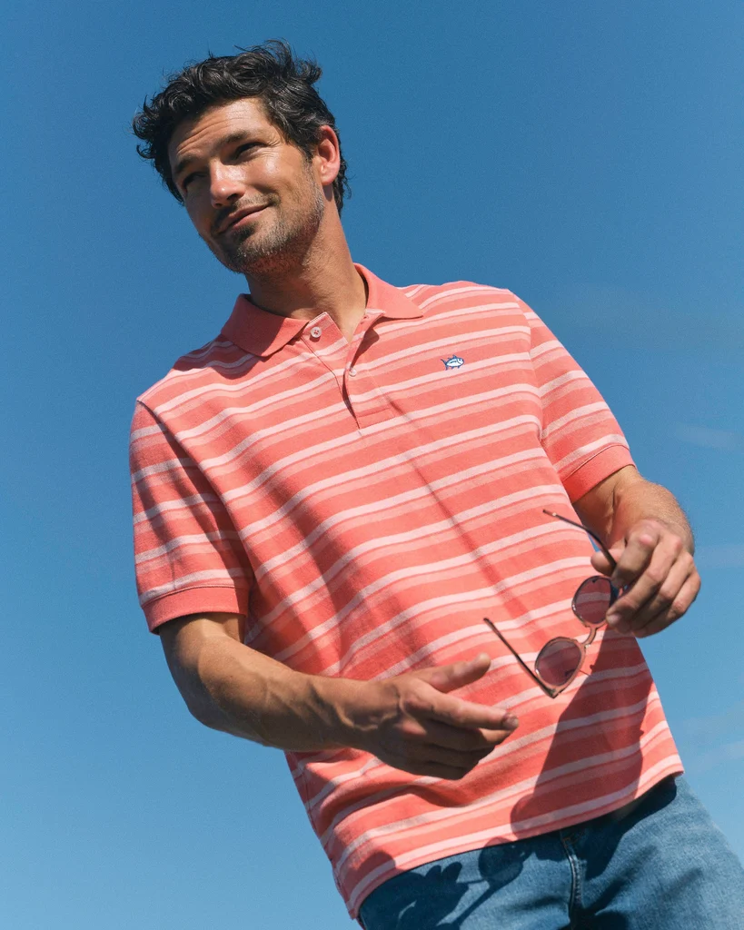 High-Grade Heather Striped Skipjack Polo Premium