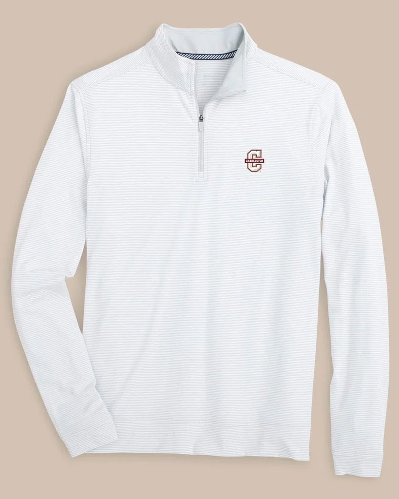 Innovative College of Charleston Cougars Cruiser Micro-Stripe Heather Quarter Zip Original