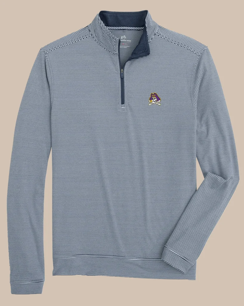 High-End East Carolina Cruiser Micro-Stripe Heather Quarter Zip Crafted