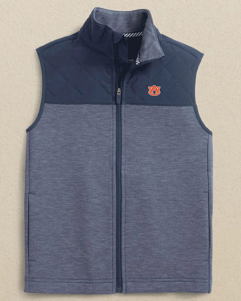Comfortable Auburn Tigers Boys Waterfront Quilted Vest Solid