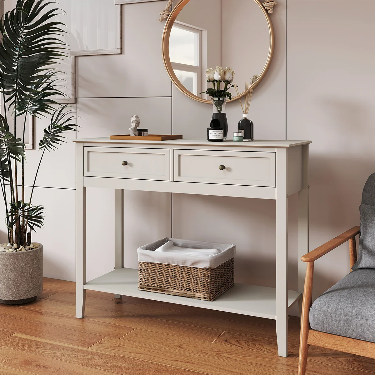 Artisan Large 2 Drawer Sideboard Console Table – Rowley Pale Cream Range Exceptional