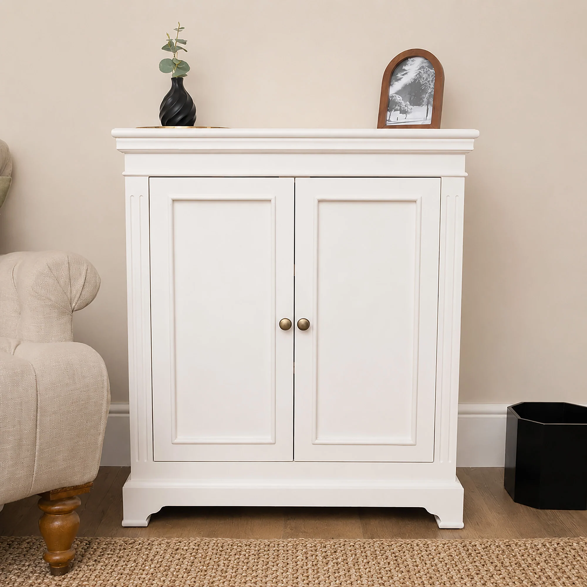 Optimized Wooden 2 Shelf Storage Cupboard Sideboard – Daventry Ivory Range Enhanced