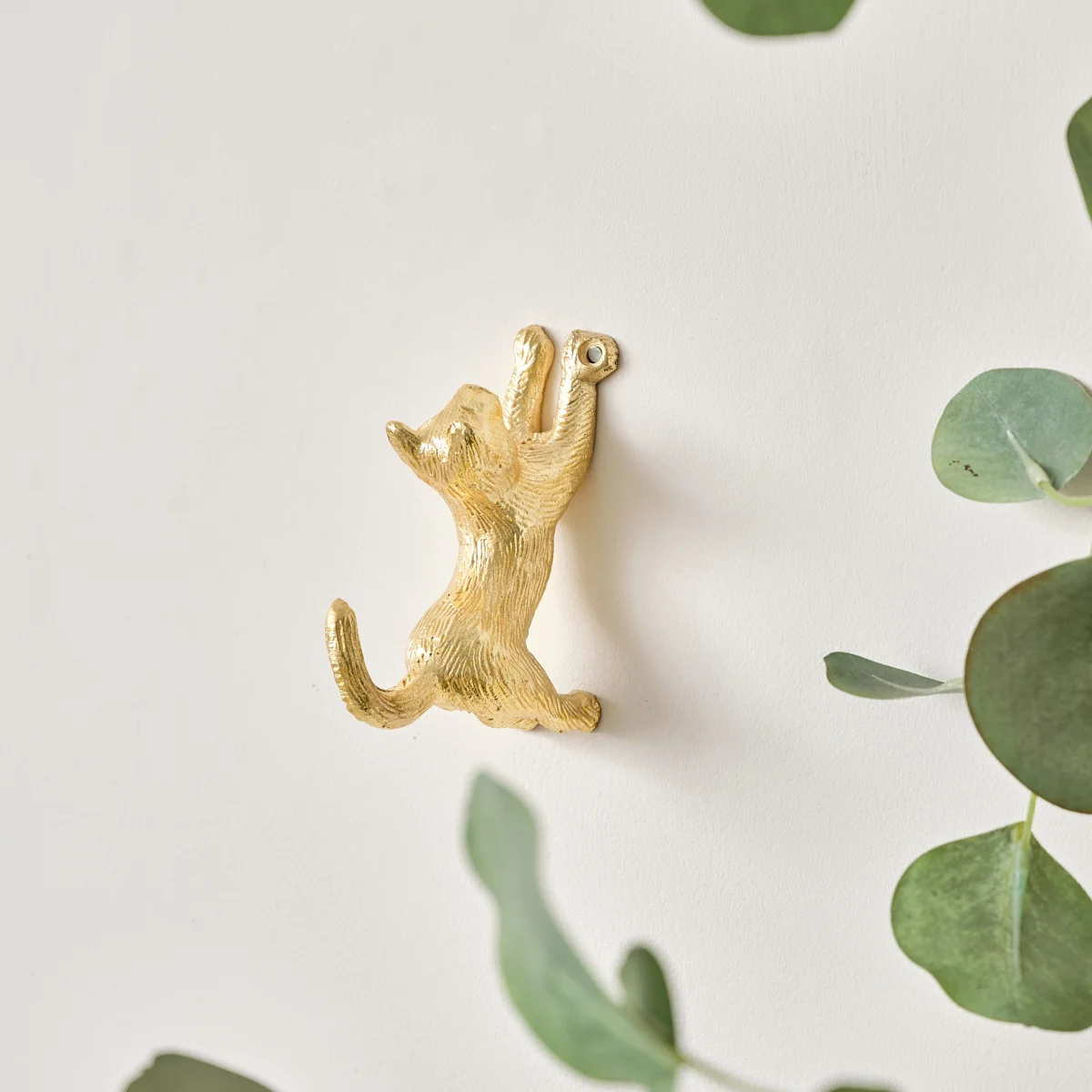 Professional Gold Cat Wall Hook Smooth