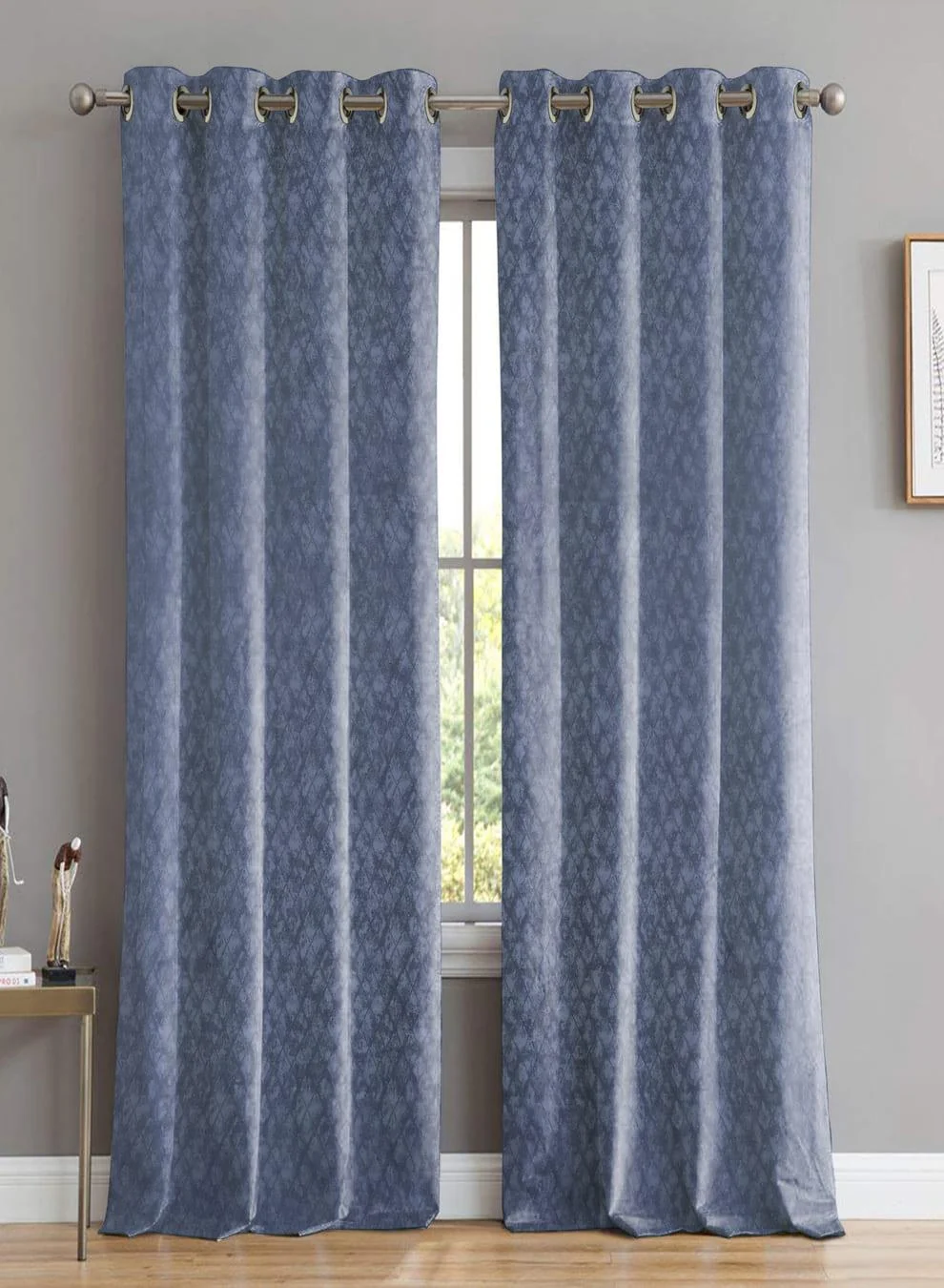 Specialty Elwana Jacquard Room Darkening Curtains Blue Set of 2 Pattern 1 The Guide to Measuring and Choosing Curtains Smooth