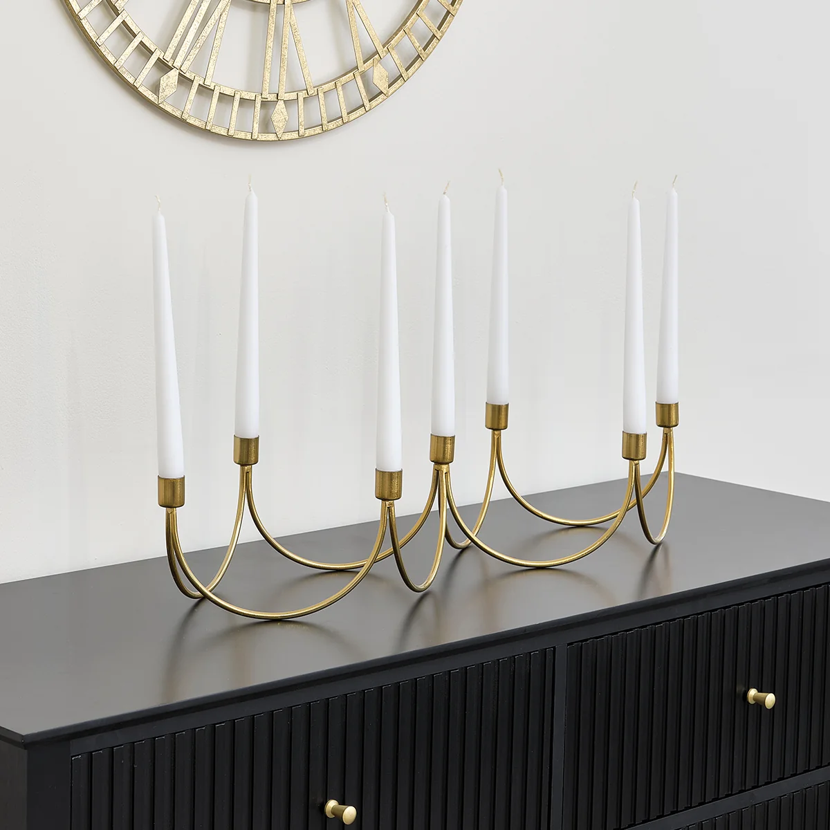 Optimized Gold Wave Multi Candle Holder Environmentally Friendly