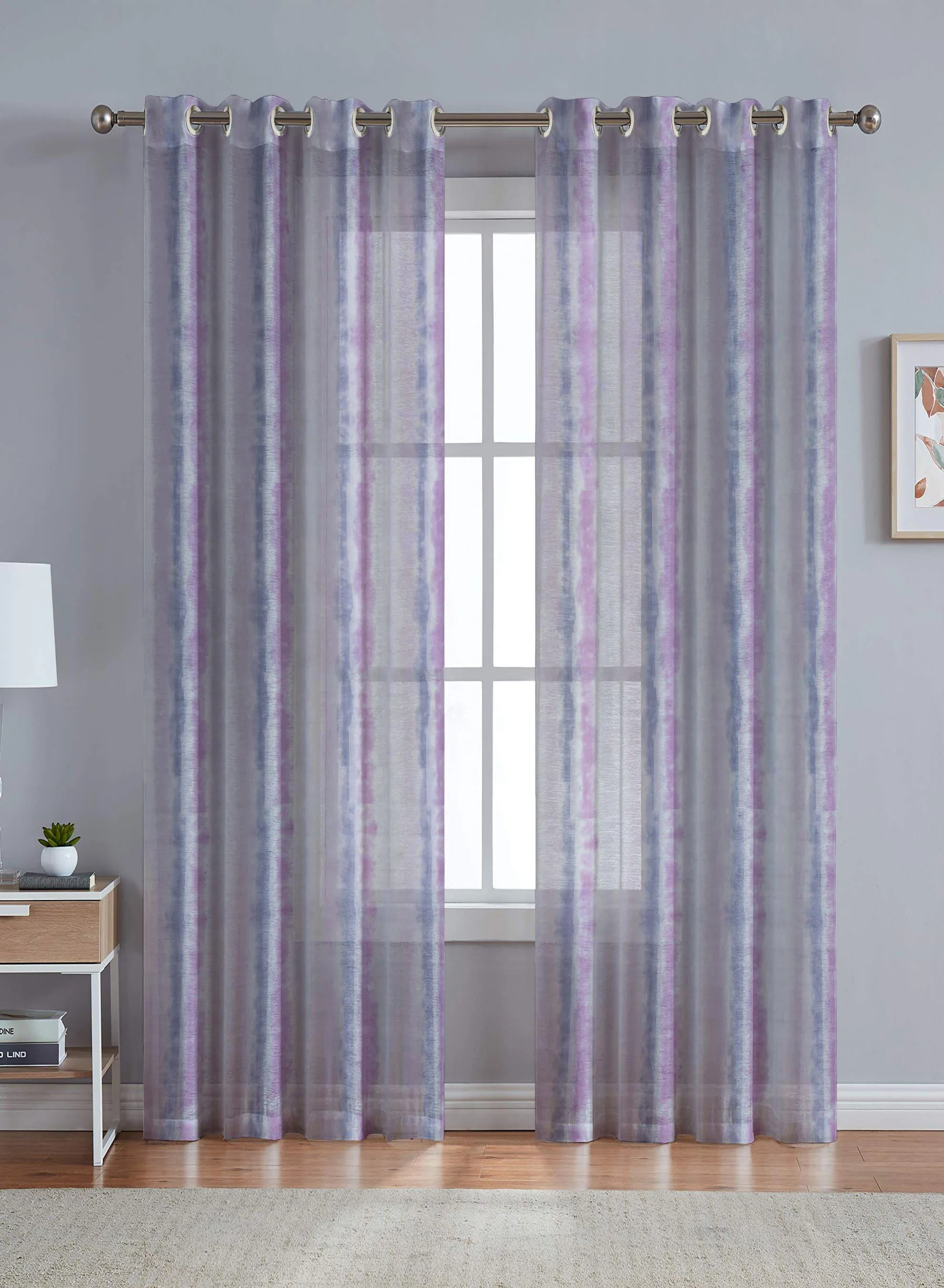 Breathable Solana Sheer Curtains Airy Print with Serene Charm Iris Purple Set of 2 Fully CustomizableThe Guide to Measuring and Choosing Curtains Enhanced